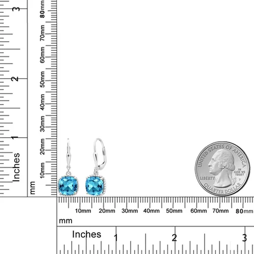 Vista 126 de Gem Stone King Aretes colgantes de plata de ley 925 de 0.315 pulgadas para mujer