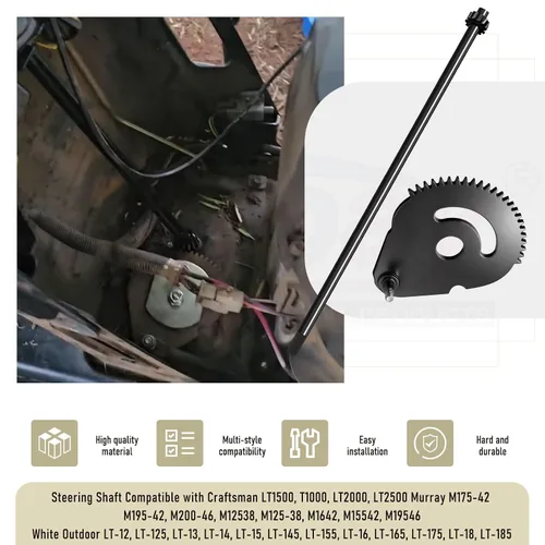 Vista 3 de 617-04094 Engranaje de dirección y 738-0919 Eje de dirección con kit de buje para MTD