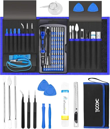 Vista 8 de XOOL Juego de 78 destornilladores de trinquete, kit de herramientas de reparación de precisión multifuncional con 41 puntas, puntas de precisión