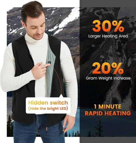 Vista 4 de ISOPHO Heated Vest for Men and Women, USB Charging Vest Heating for 8 Hours, Electric Heated Jacket