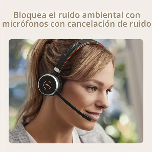 Vista 5 de Jabra Evolve 65 SE - Auriculares inalámbricos mono - Auriculares Bluetooth con micrófono de cancelación de ruido, batería de larga duración