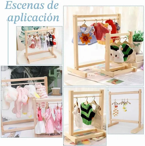 Vista 6 de AHANDMAKER - 30 perchas de ropa en miniatura, mini perchas de ropa de 1.6 pulgadas, pequeño perchero para ropa pequeña de 2.0 in a escala 1:12