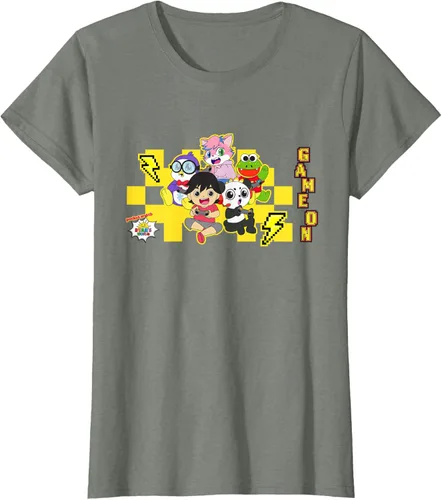 Vista 14 de Ryan's World Game On Characters Camiseta, Negro, S