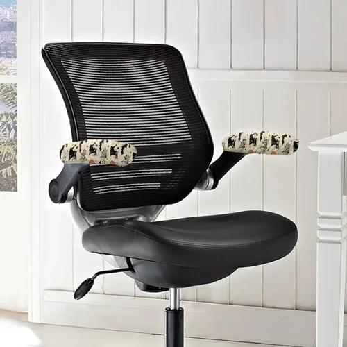 Vista 2 de Fundas para reposabrazos de silla de escritorio con estampado de estrellas de gato, 2 fundas elásticas para reposabrazos de silla de oficina, a