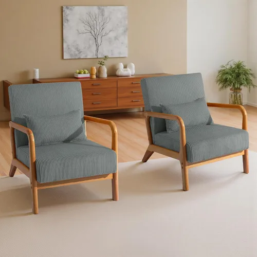 Vista 13 de Silla decorativa, sillón moderno de mediados de siglo con almohada, sofá tapizado, silla auxiliar de lectura para sala de estar y dormitorio A