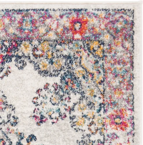 Vista 8 de SAFAVIEH Evoke Collection EVK250A - Alfombra de pasillo, 2 pies 2 pulgadas x 7 pies, color crema y fucsia, diseño oriental Shabby chic, no desprende