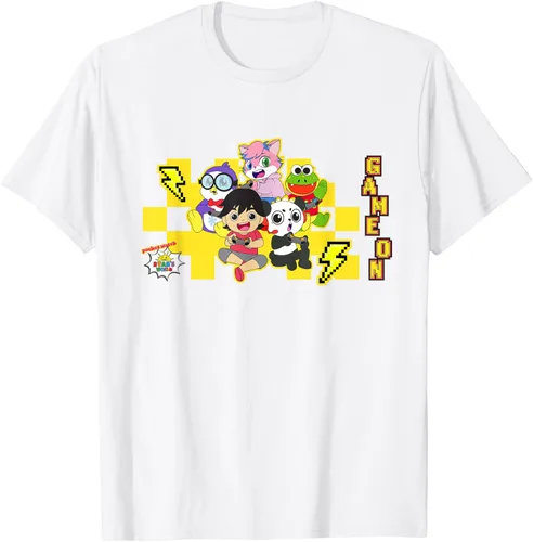 Vista 43 de Ryan's World Game On Characters Camiseta, Negro, S