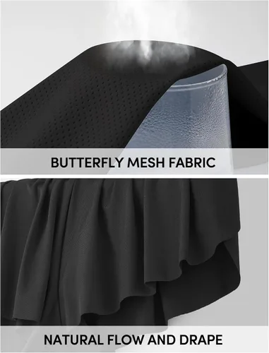 Vista 4 de IUGA Pantalones cortos deportivos para mujer, de cintura alta, para entrenamiento, correr, cruzados, fluidos, de mariposa, ropa de preparación