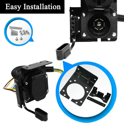 Vista 7 de Oyviny Arnés de cableado de remolque personalizado de 4 vías 55315 para Chevy y GMC C/K Pickup 1988-2000 + adaptador