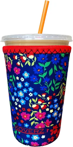Vista 29 de Funda Koverz para café helado, funda aislante de neopreno para taza, se ajusta a una taza de café de 32 Oz., lavable y reutilizable, accesorios