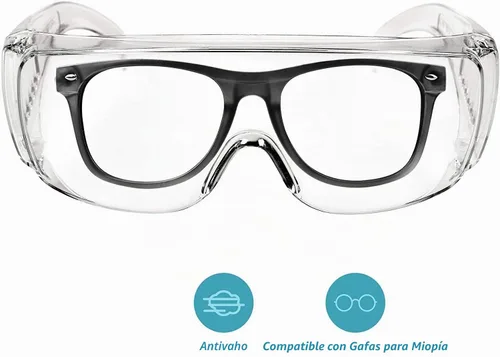 Vista 2 de Gafas de seguridad antivaho paquete de 3 – Gafas de protección envolvente para laboratorio, construcción, enfermeras Resistente a los arañazos