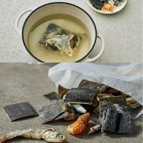 Vista 5 de Mezcla seca de mariscos, paquete de Anchoa Kelp Dashi, hecho en Corea (16gX 10Tea Bags)
