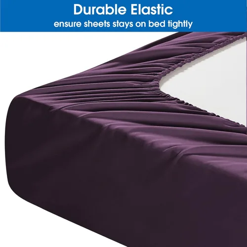 Vista 95 de HOMEIDEAS Sábanas de cama tamaño completo – Juego de 6 piezas (azul aguamarina) – Sábanas de ropa de cama de microfibra cepillada extra suave