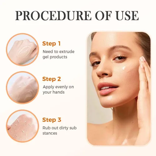 Vista 5 de Gel exfoliante naranja para cara y cuerpo, gel limpiador exfoliante 2025, geles de enzimas naranjas, limpieza profunda de los poros, elimina puntos