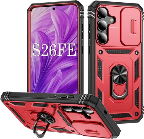 Vista 233 de PASNEW Funda militar para iPhone 13 Pro Max, cubierta de cámara deslizante y soporte de anillo de metal de 360°, carcasa rígida multicapa resistente