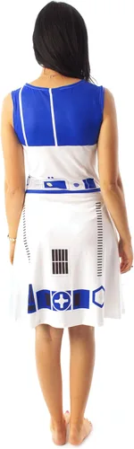 Vista 3 de STAR WARS R2D2 Vestido de disfraz para mujer, ropa blanca para cosplay