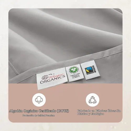 Vista 7 de Juego de sábanas de 100% algodón orgánico tamaño individual - Sábanas certificadas GOTS con bolsillo profundo, 500 hilos, tejido de sarga suave que