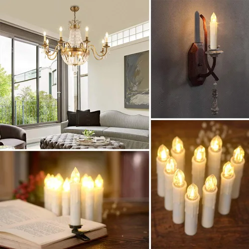Vista 3 de Velas de Navidad para ventana con control remoto, accesorios