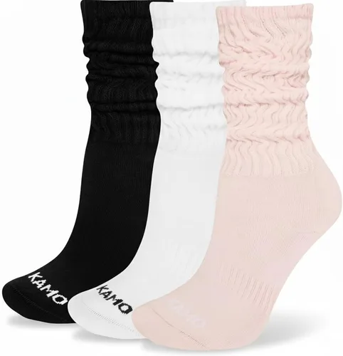 Vista 7 de Kamo Fitness Acogedor paquete de 3 pares: calcetines largos para mujer, suaves y transpirables para botas y calcetines holgados, talla 5-9