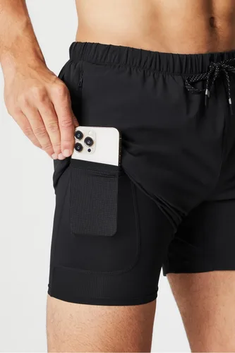 Vista 2 de Fabletics The One - Pantalón corto para hombre (forro), entrenamiento, natación, ligero, de secado rápido, bolsillo con cremallera, tejido elástico