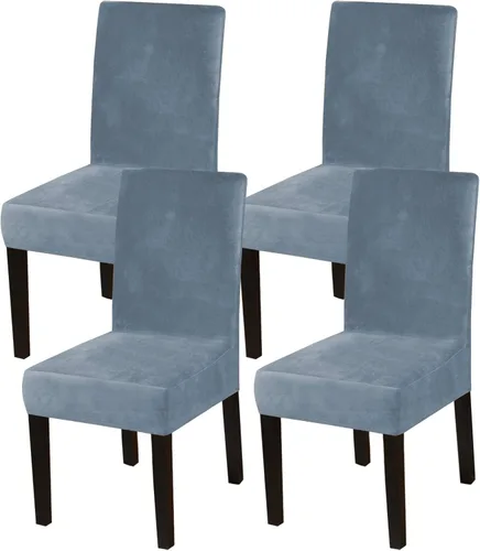 Vista 51 de Turquoize - Juego de 2 fundas elásticas para sillas de comedor, fundas lavables removibles para sillas de comedor, fundas de asiento para sillas