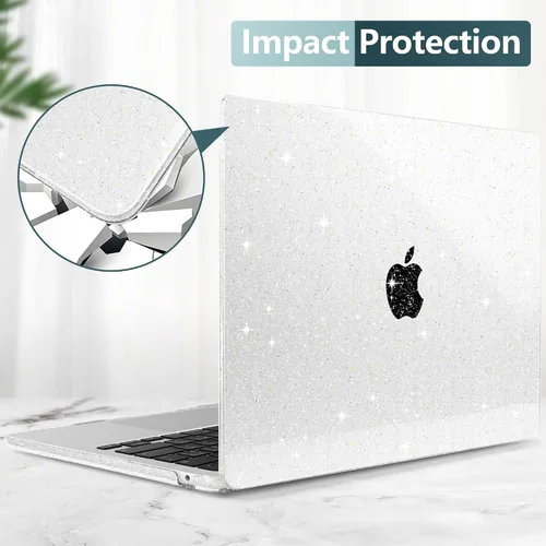 Vista 6 de TWOLSKOO Compatible con MacBook Air M4 de 15 pulgadas funda lanzamiento 2025-2023 M4 A3241 M3 A3114 M2 A2941, carcasa rígida de plástico y protector