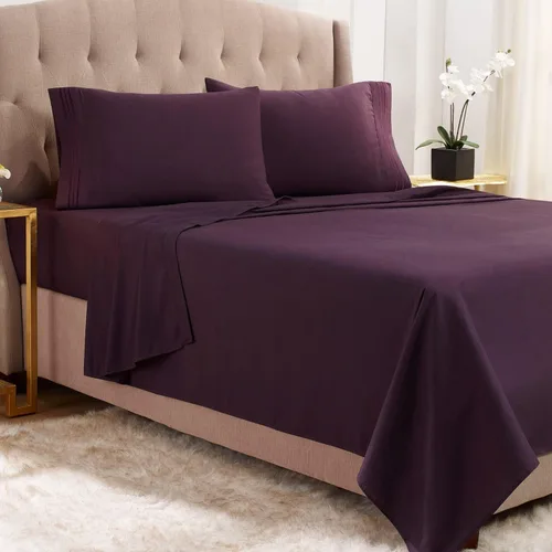 Vista 26 de Juego de sábanas de lujo Juego de cama de lujo, bolsillo extra profundo Juego de sábanas ajustable, sábana de arriba y 2 fundas de almohada, ropa
