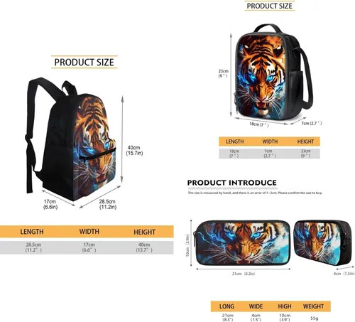 Vista 97 de FOR U DESIGNS Fuego baloncesto impreso niños escuela mochilas viaje mochila libro bolsa