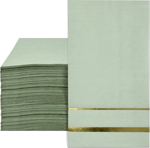 Vista 14 de Gift Boutique Paquete de 100 Servilletas de Invitados Forradas con Ribete Negro de Papel Desechable Elegante Servilleta de Mano para Cena Baño Boda