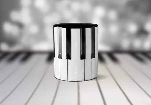 Vista 3 de Piano Keys - Taza para músico, regalo para profesores, diseño de teclado