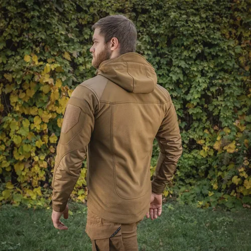 Vista 3 de M-Tac Chaqueta táctica de forro polar para hombre con capucha militar
