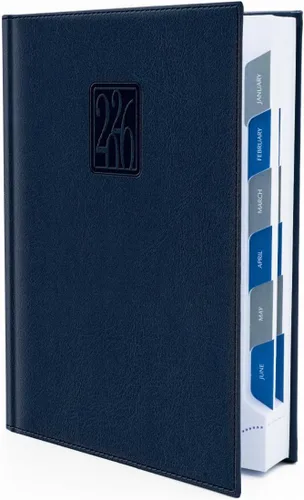 Vista 10 de Agenda diaria 2026 (12.7 x 17.8 cm) - Hecha en Italia, agenda horaria de una página por día, 416 páginas, pestañas y calendario mensual, agenda