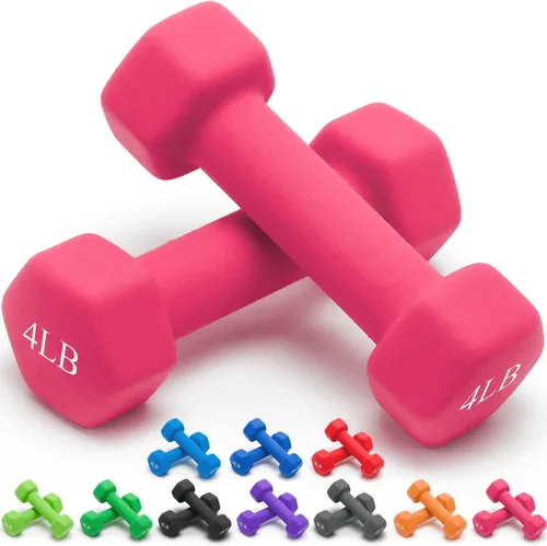 Vista 41 de Portzon Mancuernas de neopreno con agarre antideslizante para ejercicio de entrenamiento corporal total y tonificación muscular, compatible con 2