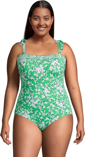 Vista 4 de Lands' End Draper James x Bandeau - Traje de baño de una pieza para mujer