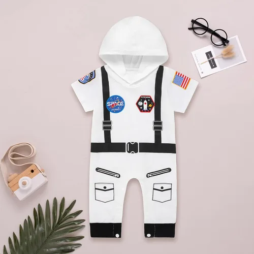 Vista 4 de Daddy's New Fishing Buddy Newborn Baby Boys Girls Halloween Hoodie Bodysuits Infant Astronaut Costume Cosplay Jumpsuit Outfit