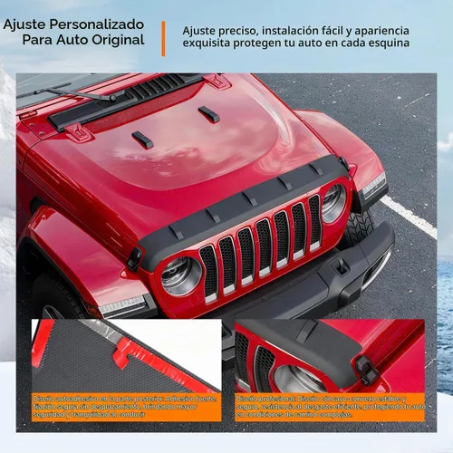 Vista 2 de powoq Deflector de capó compatible con Jeep Wrangler JK 2007-2018