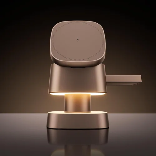 Vista 9 de Estación de carga inalámbrica magnética 4 en 1, carga rápida de 15 W con luz nocturna para soporte de cargador MagSafe, cargador inalámbrico 3 en 1