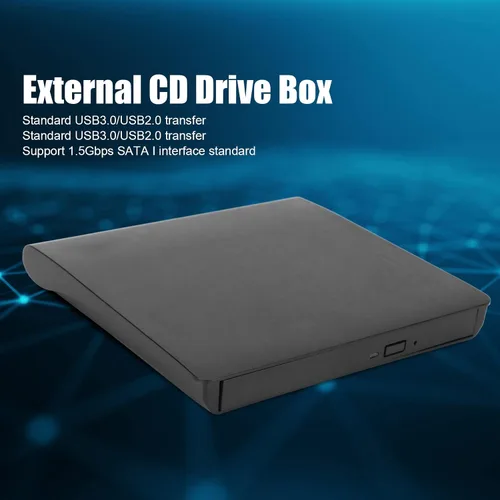 Vista 3 de Funda de unidad de DVD externa, USB3.0 tipo C caja de controlador externa compatible con 1.5Gbps SATA I/3.0Gb S SATA II, compatible con unidad SATA