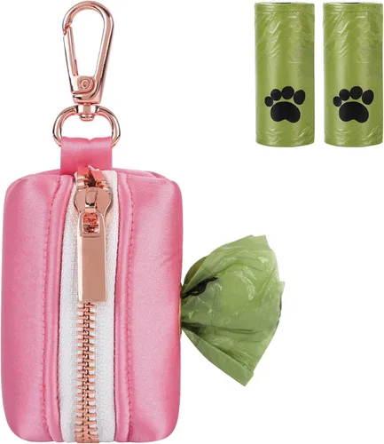 Vista 11 de Lionet Paws Lindo soporte para bolsas de excrementos de perro con bolsa para correa, dispensador de seda para perros, collar a juego Azul