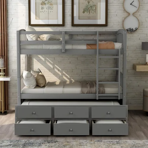 Vista 14 de Harper & Bright Designs Litera Queen con 2 cajones y cama nido extraíble