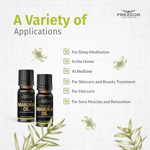 Vista 4 de FREZZOR East Cape Manuka Aceite 100% puro natural, destilación de vapor de alto grado. Aceite esencial para cuidado personal, acné y aromaterapia