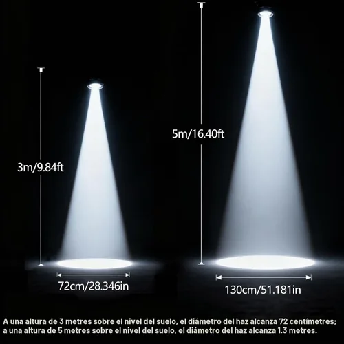 Vista 9 de Luz de Bola de Discoteca, PinSpot LED Blanco de 3W para Iluminar Bola de Espejo, Luces de PinSpot para DJ en el Escenario (Cáscara Blanca)