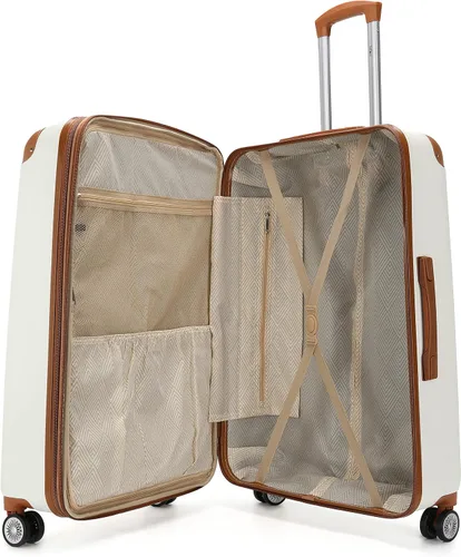 Vista 2 de Miami CarryOn Collins - Juego de equipaje giratorio expandible de 3 piezas, Blanco, Collins
