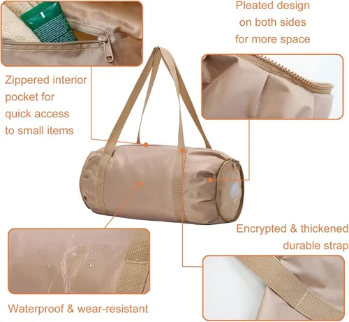 Vista 3 de Pequeña bolsa de gimnasio, bolsa deportiva impermeable para mujeres, mini bolsa de lona portátil para hombres, bolsa de entrenamiento plegable