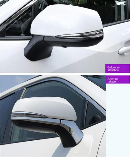 Vista 2 de Genericss 2019 2020 2021 2022 XA50 para RAV4 RAV 4 espejo retrovisor lateral de automóvil, accesorios a rayas, cubierta de moldura ABS cromado