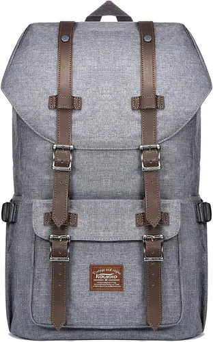 Vista 21 de KAUKKO Mochila de viaje para laptop, mochila al aire libre, mochila causal para 15.6 pulgadas (nailon negro)