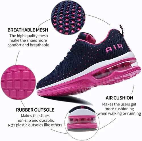 Vista 2 de AUPERF Zapatos de aire para mujer para caminar correr tenis deportes cómodos para gimnasio