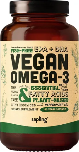 Vista 8 de Suplemento de Omega 3 vegano - Ácidos grasos DHA y EPA de base vegetal - Sin carragenina, alternativa al aceite de pescado, apoya la salud