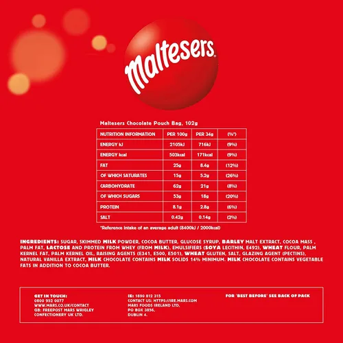 Vista 2 de Maltesers Bolsa de chocolate estándar de 3.28 oz (paquete de 3)