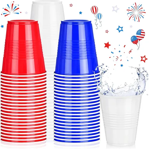Vista 17 de Pickmesh Paquete de 50 Vasos de Plástico de 12 oz Vasos Desechables de Navidad a Granel para el Día de Año Nuevo, Bodas, Cumpleaños, Baby Shower